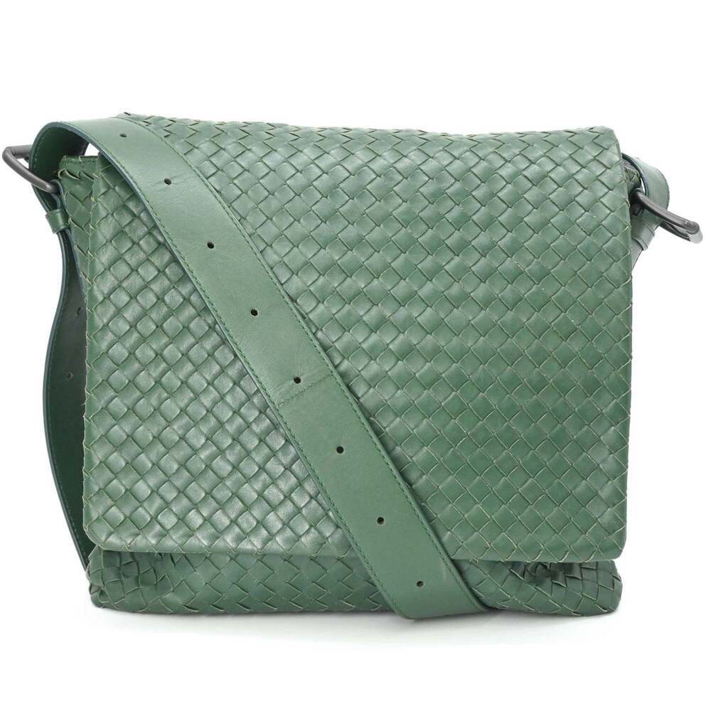 BOTTEGA VENETA Green Intrecciato Shoulder Bag